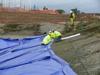 Environmental foam in use